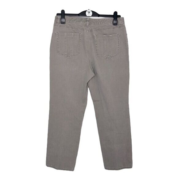 Talbots Gray Jeans Pants VINTAGE Stretch Cotton Unique Back Pockets Design 14 - Picture 2 of 6